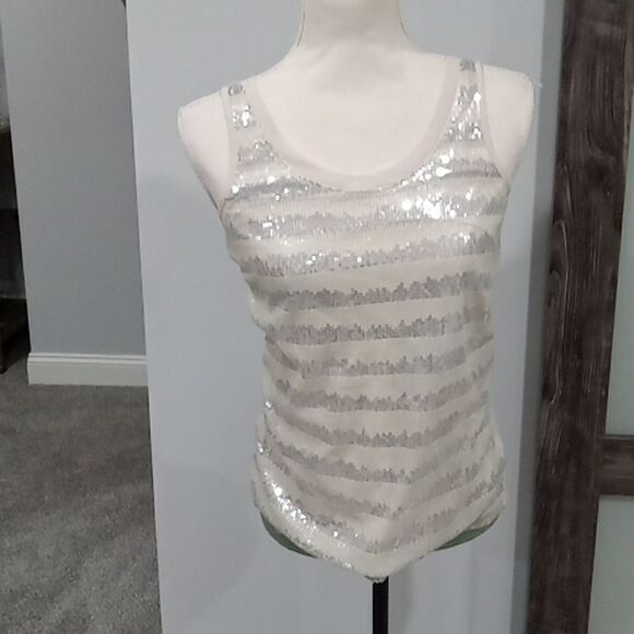 Express gold & silver sequin tank w soft knit back size S. in excellent conditon - Picture 1 of 3
